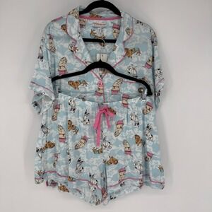 P.J. SALVAGE BEACH DOGS PAJAMA SET 1X COTTON MODAL BLEND LIGHTWEIGHT LOUNGE